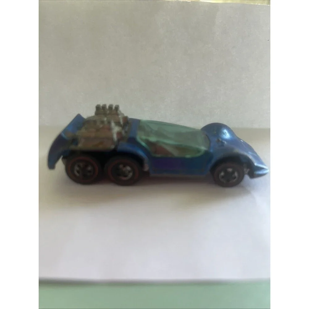 Vintage 1970 Hot Wheels Redline Six Shooter Blue Hong Kong